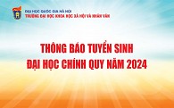 THÔNG BÁO TUYỂN SINH ĐẠI HỌC CHÍNH QUY NĂM 2024