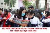 Các mốc thời gian và lưu ý dành cho thí sinh đăng ký xét tuyển đại học năm 2021