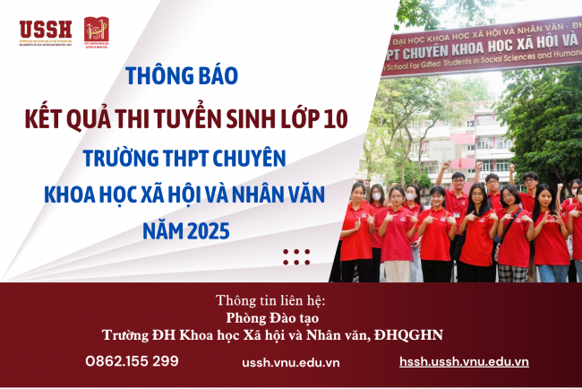 Thông báo kết quả thi tuyển sinh lớp 10 Trường THPT Chuyên KHXH&NV năm 202