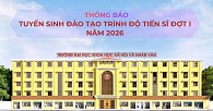 Thông báo tuyển sinh đào tạo trình độ tiến sĩ đợt 1 năm 2026