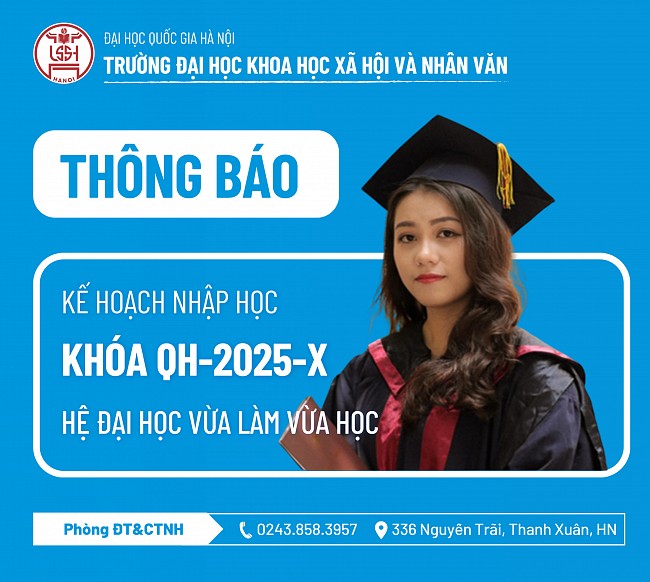 Thông báo Kế hoạch nhập học khóa QH-2025-X hệ đại học Vừa làm vừa học