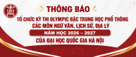 Thông báo về việc tổ chức kỳ thi Olympic bậc THPT các môn Ngữ văn, Lịch sử, Địa lý của Đại học Quốc gia Hà Nội