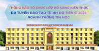 Thông báo mở lớp Bổ sung kiến thức dự tuyển trình độ Tiến sĩ 2026 đối với ngành Thông tin học