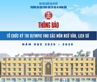 THÔNG BÁO VỀ VIỆC TỔ CHỨC KỲ THI OLYMPIC VNU CÁC MÔN NGỮ VĂN, LỊCH SỬ NĂM HỌC 2025-2026